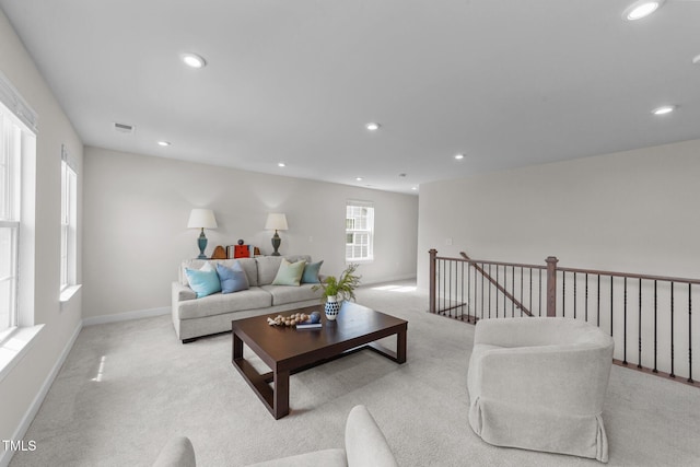 3700 Horton Hill Dr, New Hill, NC 27562 - carpeted living area with recessed lighting and baseboards