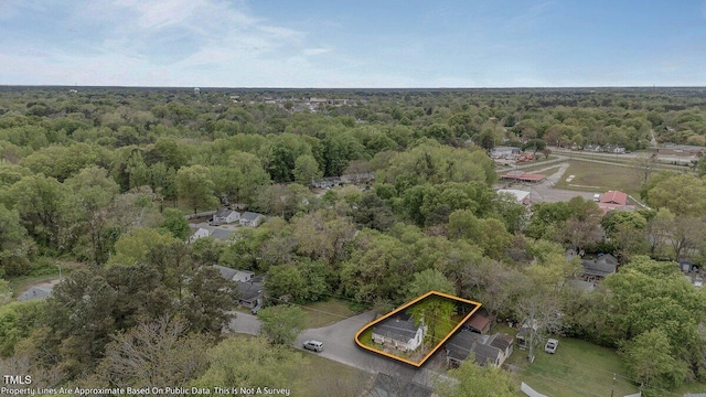 905 David St, Henderson, NC 27536 - drone / aerial view with a wooded view