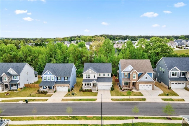 drone / aerial view with a residential view