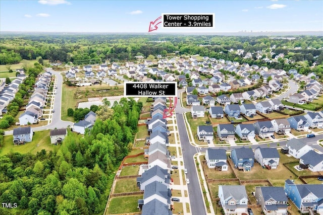 birds eye view of property featuring a residential view