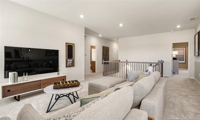 1616 Elk Run Dr, Fayetteville, NC 28312 - living area with recessed lighting, visible vents, light colored carpet, and baseboards