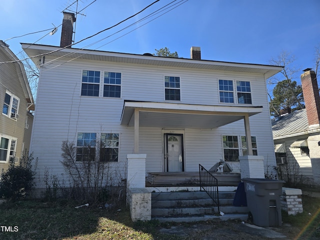 827 Sunset Ave, Rocky Mount, NC 27804 - view of front of house featuring a chimney and covered porch