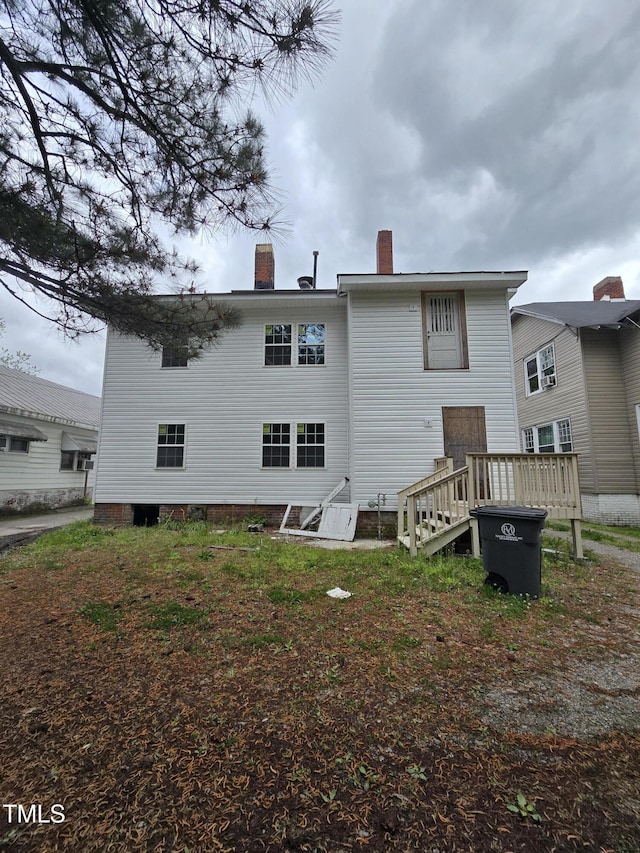 827 Sunset Ave, Rocky Mount, NC 27804 - rear view of property featuring a chimney