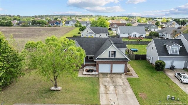 drone / aerial view with a residential view