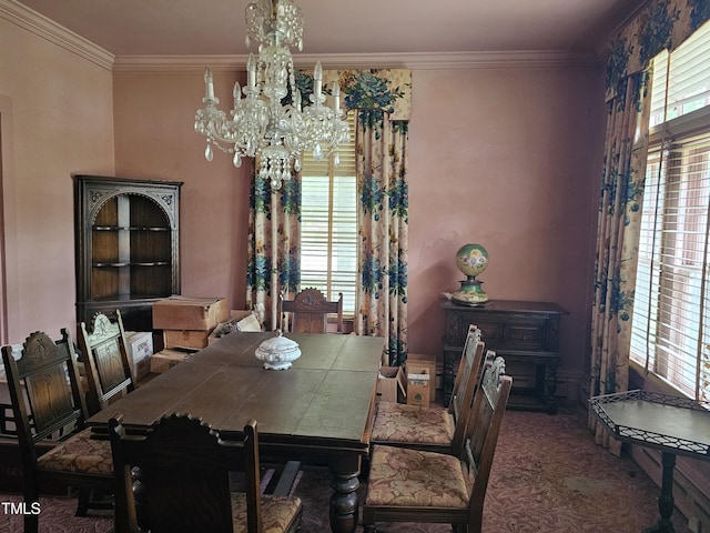 500 W Main St, Benson, NC 27504 - dining area featuring a chandelier and ornamental molding