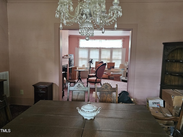 500 W Main St, Benson, NC 27504 - dining area with a chandelier
