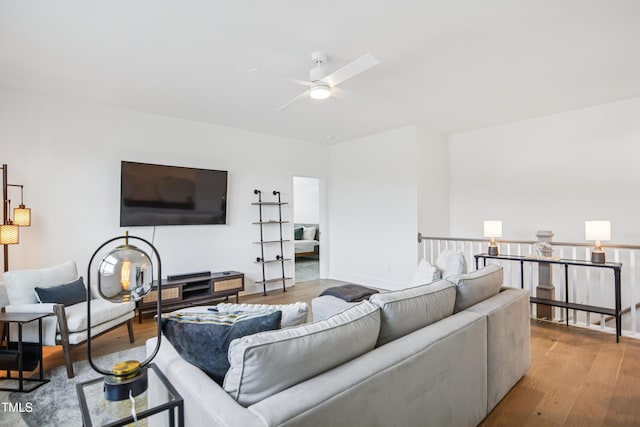 143 Sallyport Ct, Raleigh, NC 27603 - living room with wood finished floors and ceiling fan