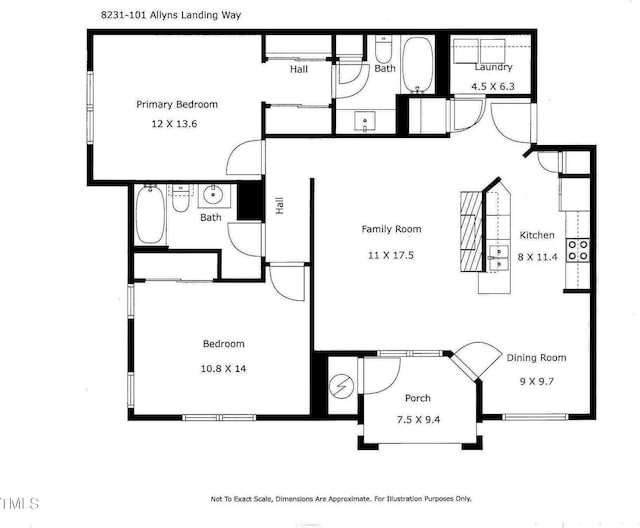 8231 Allyns Landing Way Unit 101, Raleigh, NC 27615 - view of room layout