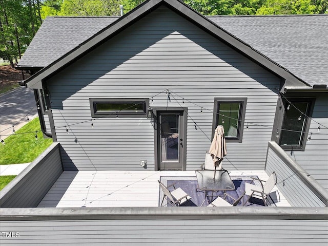 337 Merrywood Dr, Raleigh, NC 27610 - rear view of house featuring a shingled roof and a deck