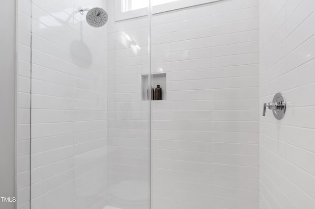 full bathroom featuring a shower stall