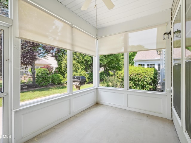 519 Garendon Dr, Cary, NC 27519 - unfurnished sunroom featuring ceiling fan