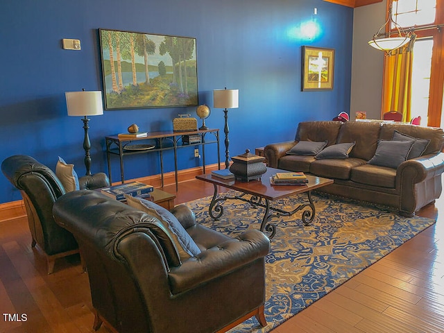 519 Garendon Dr, Cary, NC 27519 - living room featuring wood-type flooring and baseboards