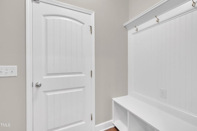mudroom with baseboards