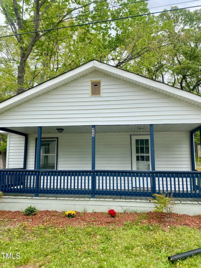 view of front of home with a porch
