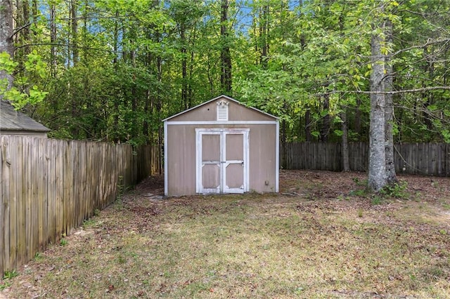 705 Fairfield Cir, Raeford, NC 28376 - view of shed with a fenced backyard
