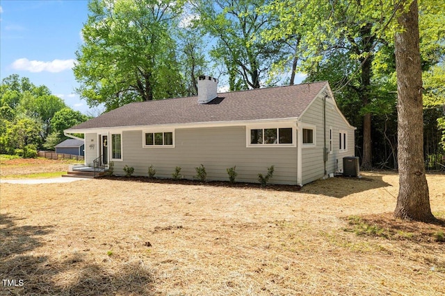 106 Circle Dr, Mebane, NC 27302 - exterior space featuring a chimney and central air condition unit