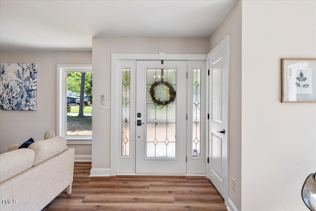 106 Circle Dr, Mebane, NC 27302 - foyer featuring baseboards and wood finished floors