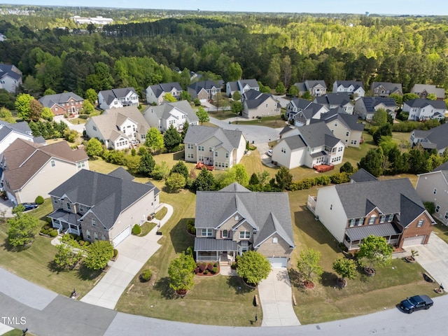 316 Hilliard Forest Dr, Cary, NC 27519 - birds eye view of property featuring a forest view and a residential view