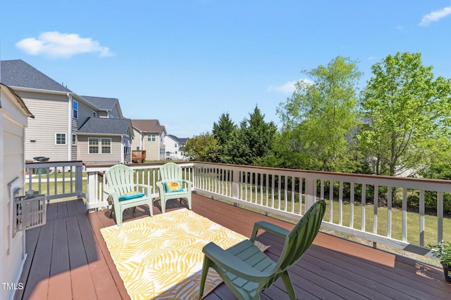 316 Hilliard Forest Dr, Cary, NC 27519 - wooden deck with a residential view
