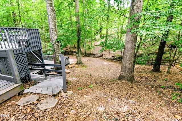 6409 Lakeland Dr, Raleigh, NC 27612 - view of yard featuring a deck