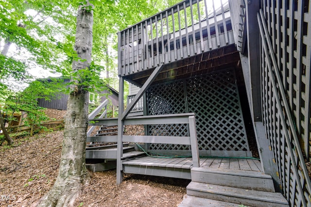 6409 Lakeland Dr, Raleigh, NC 27612 - deck featuring stairs