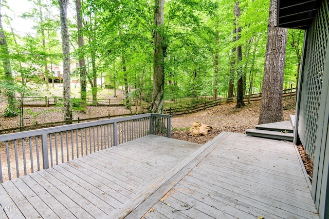 6409 Lakeland Dr, Raleigh, NC 27612 - wooden terrace featuring a fenced backyard