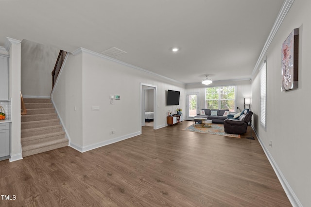 2211 Cherry Top Dr, Fuquay Varina, NC 27526 - living room with crown molding and wood finished floors