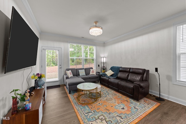 2211 Cherry Top Dr, Fuquay Varina, NC 27526 - living room with crown molding and wood finished floors