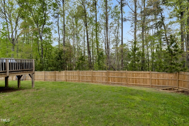 view of yard with fence