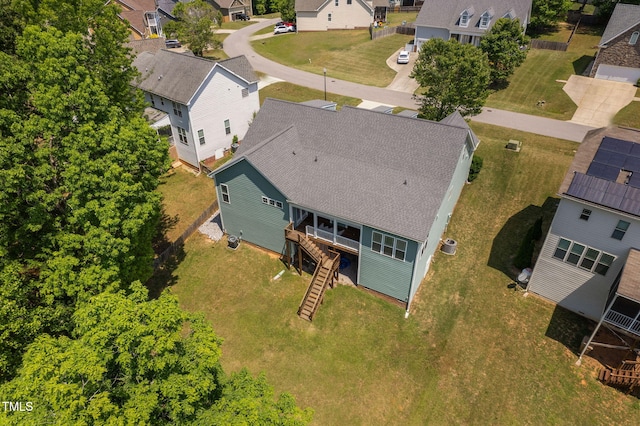 drone / aerial view with a residential view