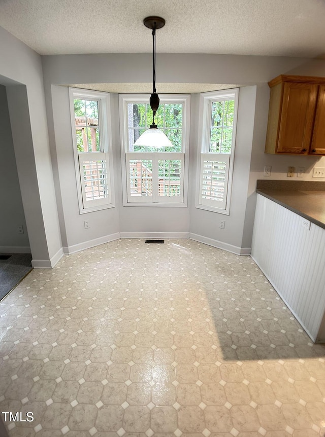 109 Elmview Dr, Cary, NC 27519 - unfurnished dining area with plenty of natural light, baseboards, and a textured ceiling
