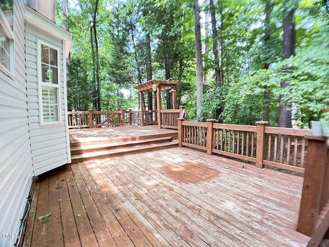 109 Elmview Dr, Cary, NC 27519 - wooden deck with view of wooded area