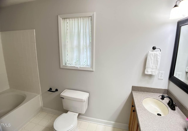 109 Elmview Dr, Cary, NC 27519 - full bath featuring vanity, toilet, baseboards, and washtub / shower combination