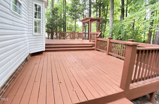 109 Elmview Dr, Cary, NC 27519 - deck featuring view of wooded area