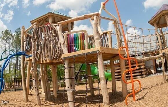 community play area with fence