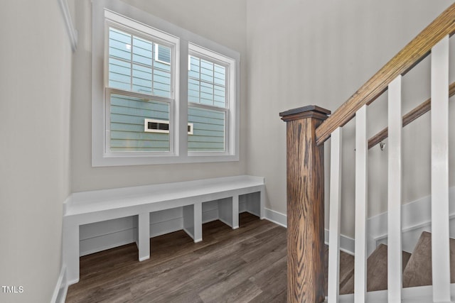 1245 Porters Call Dr, Wendell, NC 27591 - mudroom featuring dark wood-style floors