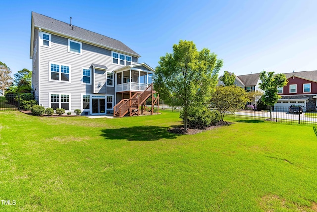240 Liberty Star Rd, Wendell, NC 27591 - back of property with stairs and a wooden deck