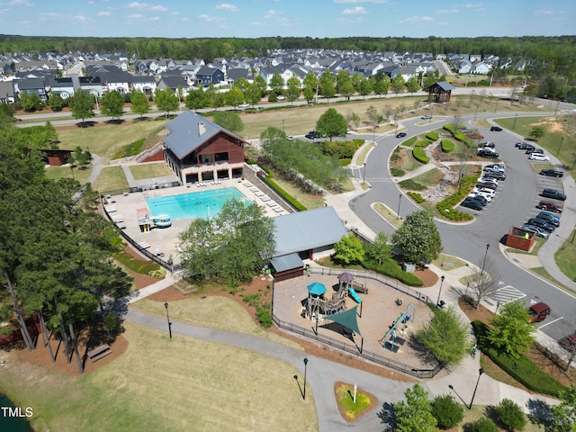 240 Liberty Star Rd, Wendell, NC 27591 - aerial view of residential area with a pool area