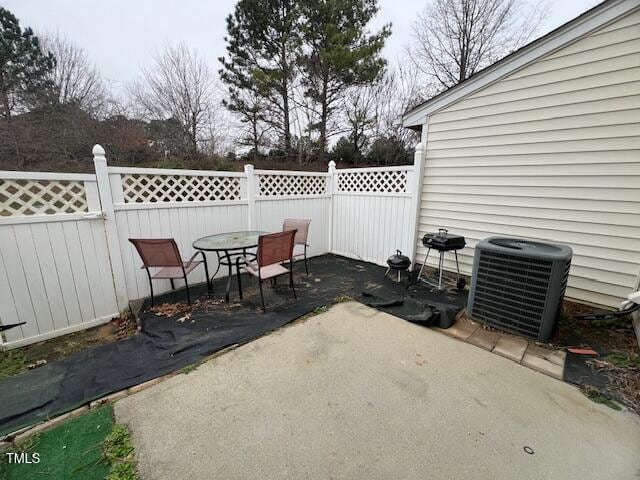 8013 River Water Ct, Raleigh, NC 27616 - view of patio / terrace with fence and central air condition unit
