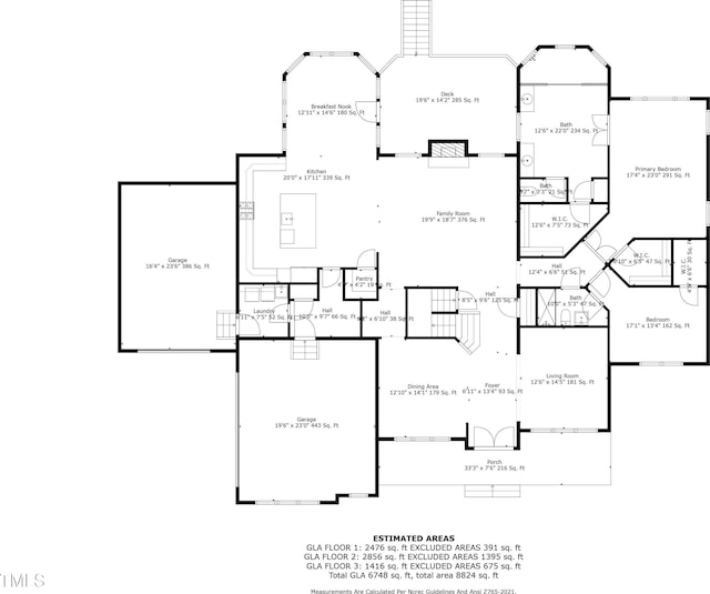 7312 Hasentree Way, Wake Forest, NC 27587 - floor plan / room layout