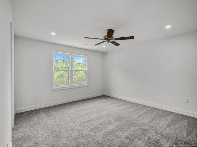 114 Kingwood Dr, Lillington, NC 27546 - carpeted empty room with recessed lighting, baseboards, and a ceiling fan