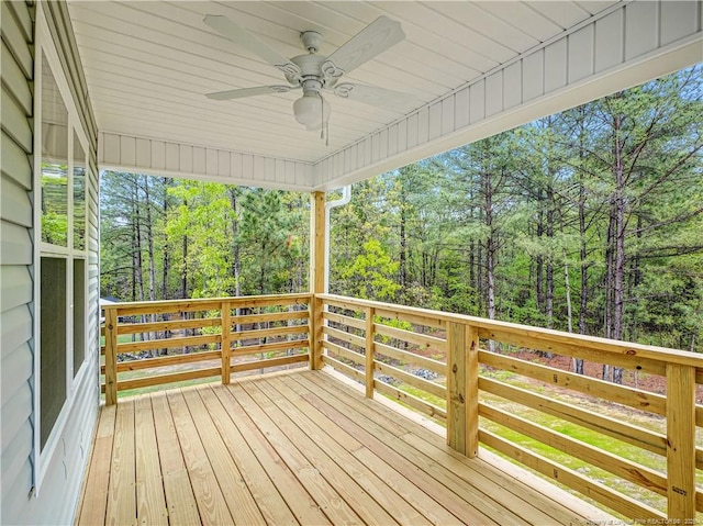 114 Kingwood Dr, Lillington, NC 27546 - wooden terrace featuring a ceiling fan