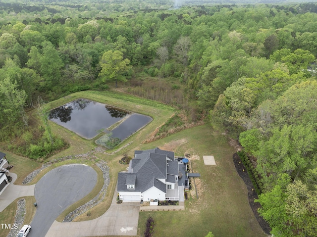 6024 Lunenburg Dr, Raleigh, NC 27603 - bird's eye view with a view of trees and a water view