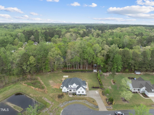6024 Lunenburg Dr, Raleigh, NC 27603 - bird's eye view with a forest view and a water view
