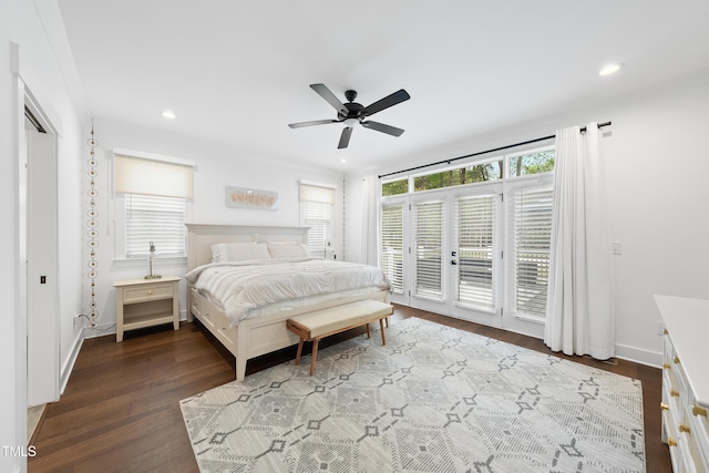 6024 Lunenburg Dr, Raleigh, NC 27603 - bedroom featuring recessed lighting, wood finished floors, and access to outside