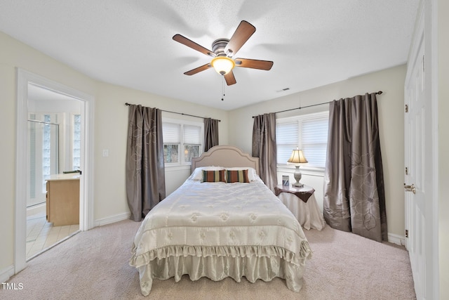 6212 Trevor Ct, Raleigh, NC 27613 - bedroom with light colored carpet, baseboards, a ceiling fan, and visible vents