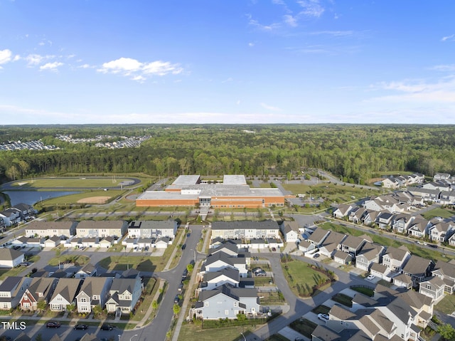 6511 Academic Ave, Raleigh, NC 27616 - aerial view with a residential view, a view of trees, and a water view