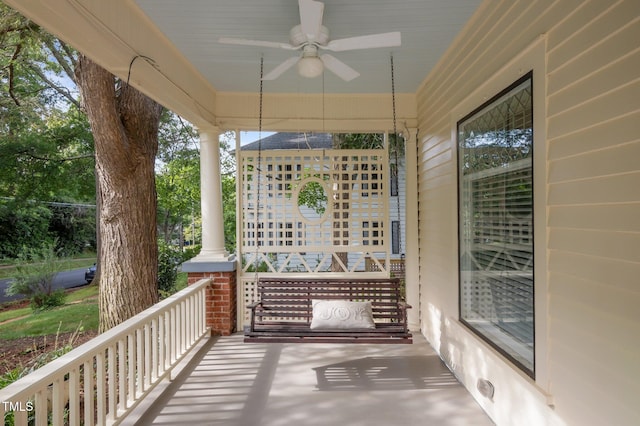 109 N Hassel St, Hillsborough, NC 27278 - porch featuring ceiling fan