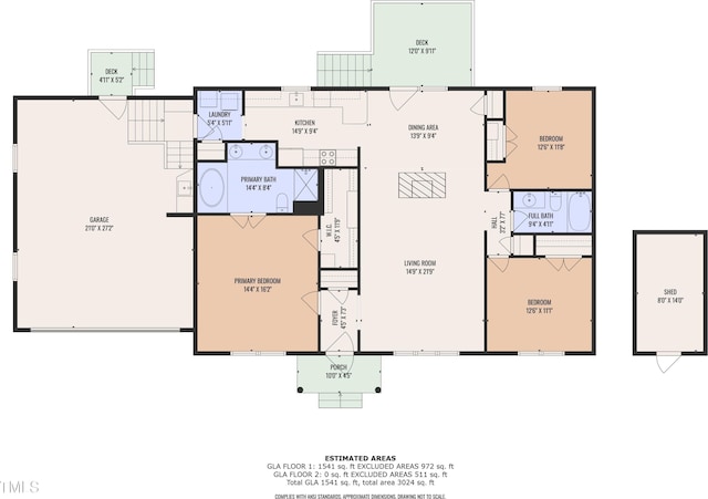1311 Theodore Ln, Durham, NC 27703 - home floor plan