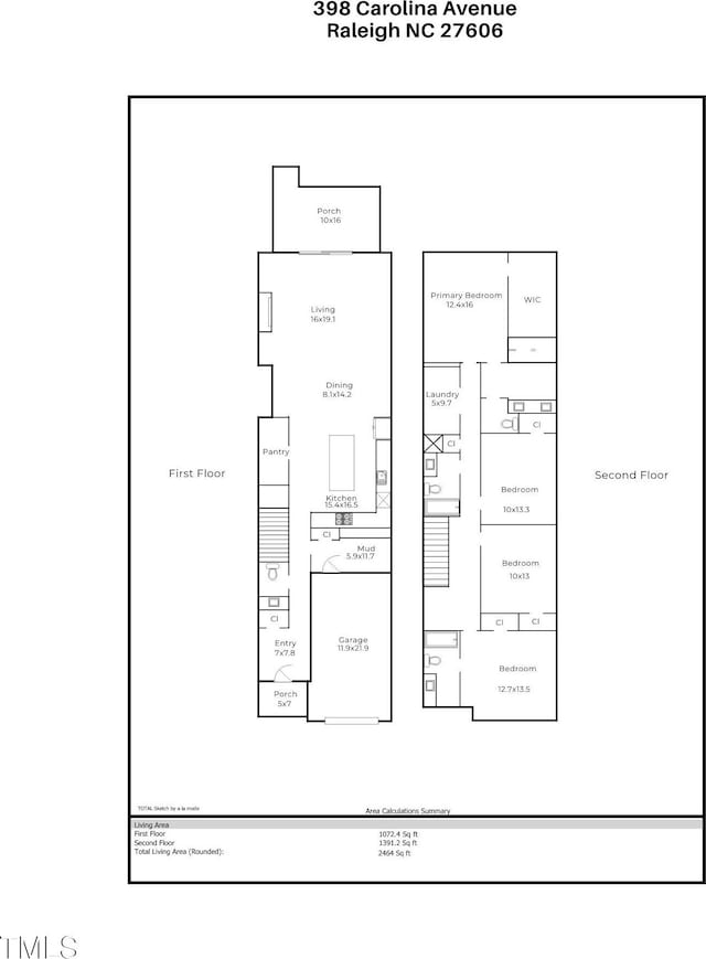 398 Carolina Ave, Raleigh, NC 27606 - home floor plan